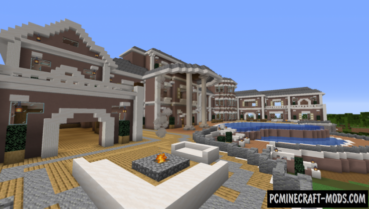 Lavender - City, Mansion Map For Minecraft
