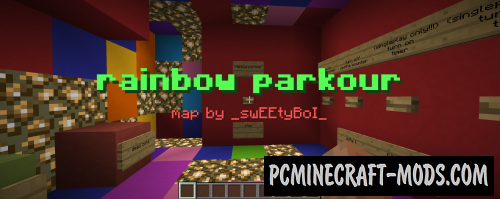 Rainbow parkour – Parkour Map For Minecraft